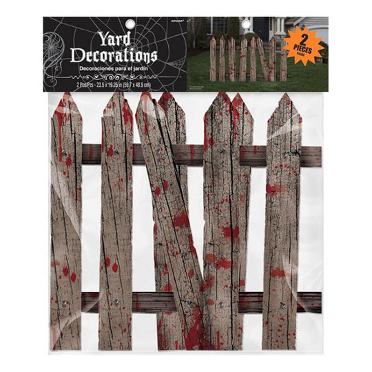 Blodigt Staket Halloween Utomhusdekoration - 2-pack