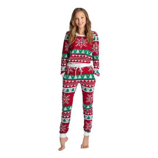 Stickad Julpyjamas Dam - X-Small