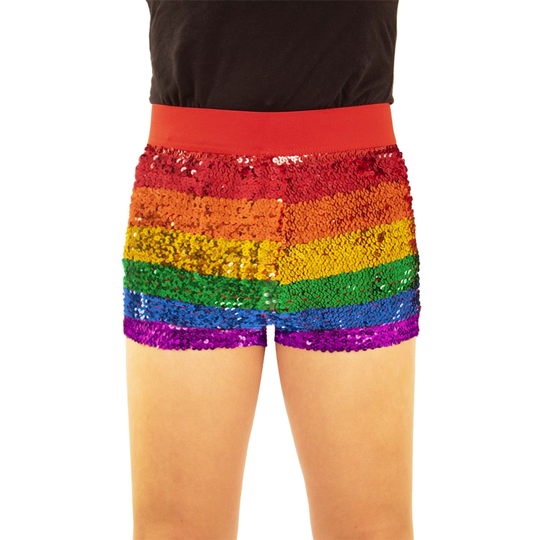 Regnbåge Hotpants med Paljetter - Small/Medium