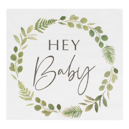 Servetter Baby Shower Hey baby - 16-pack