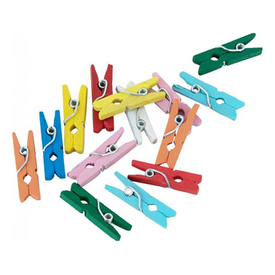 Klädnypor Mini Flerfärgade - 24-pack