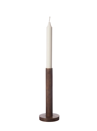 Ljusstake i Trä mörkbrun d8xh20 cm