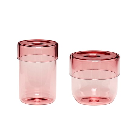 Förvaringsburk Glas Rosa 2 st