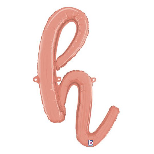 Bokstavsballong Script Roséguld - Bokstav H