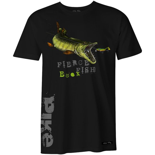 Fladen Hungry Pike svart t-shirt