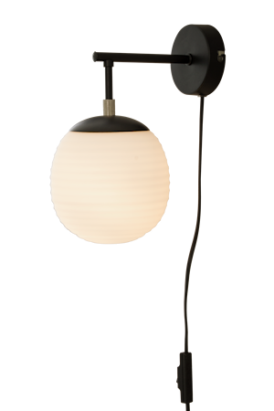 Rille Vägglampa Svart/Opal IP20