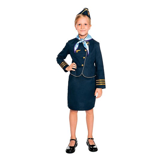 Flygvärdinna Deluxe Barn Maskeraddräkt - 168