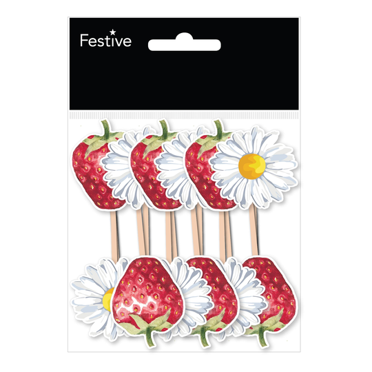 Tandpetare Jordgubbe & Prästkrage - 12-pack