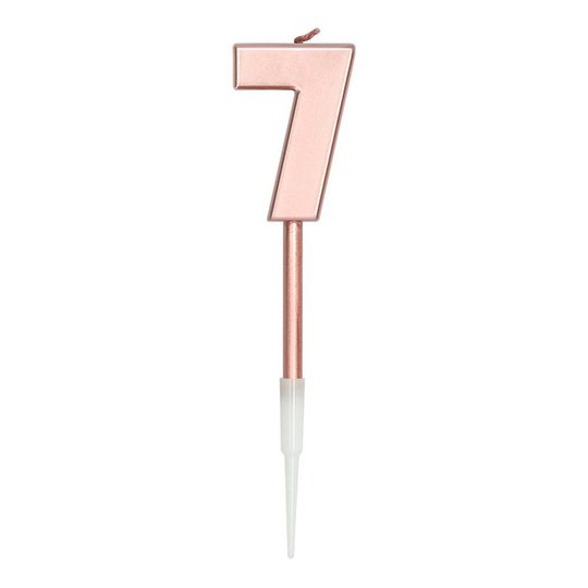 Tårtljus Roséguld Metallic - Siffra 7