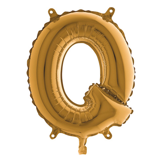 Bokstavsballong Mini Guld - Bokstav Q