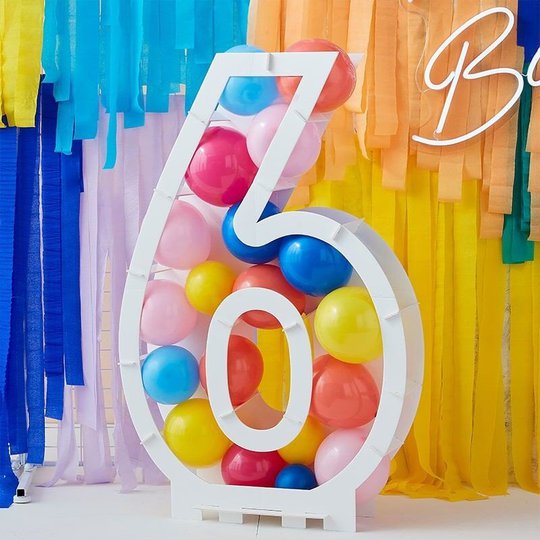 Ballongbox Siffra Vit - Siffra 6