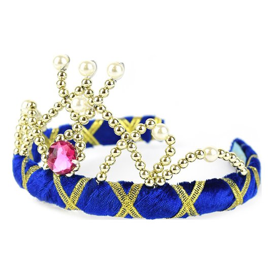 Diadem Prinsessa Sammetsblå Deluxe - One size