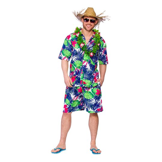 Hawaii Partykille Blå Maskeraddräkt - Large