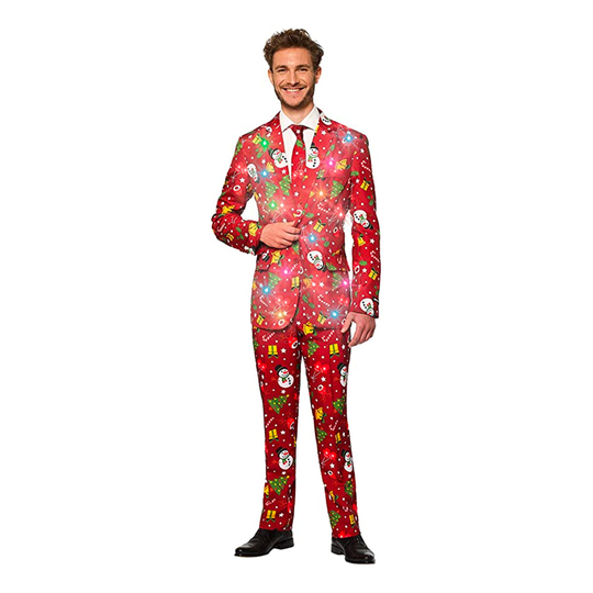 Suitmeister Christmas Red Icons Light Up Kostym - Small