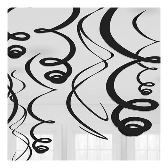 Swirls Svart Hängande Dekoration