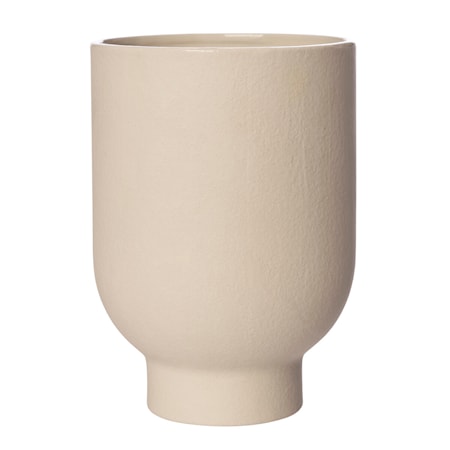 Kruka på fot 28cm Naturvit