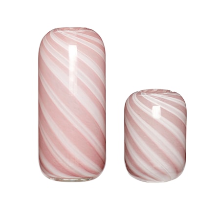 Vase Glas Rosa/hvid 2 st
