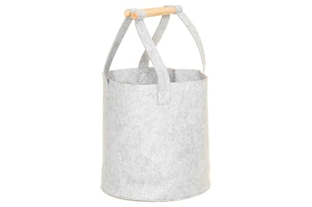 Vedkorg Filt 34 cm Grå