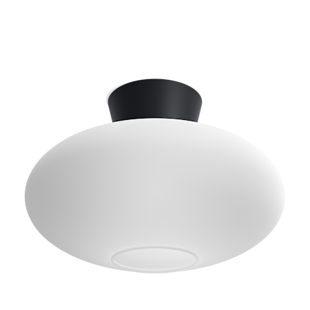 Bullo XL Plafond Ø38 cm Mattsvart/Opal