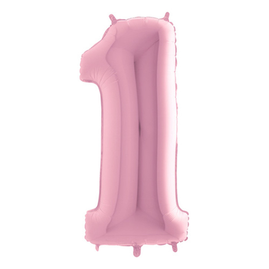 Sifferballong Ljusrosa Pastell - Siffra 1