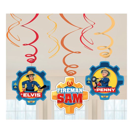 Swirls Brandman Sam Hängande Dekoration - 6-pack