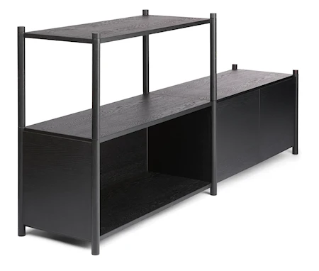 Sceene Bokhylla D 82x186x39 cm Ek Svart