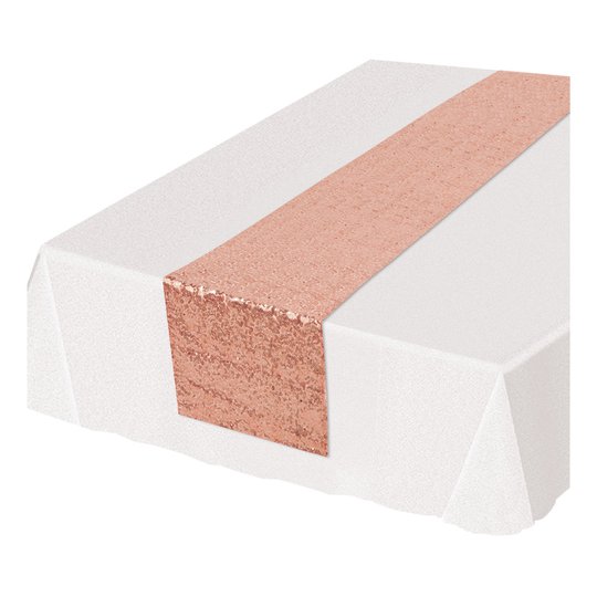 Bordslöpare med Paljetter Roséguld