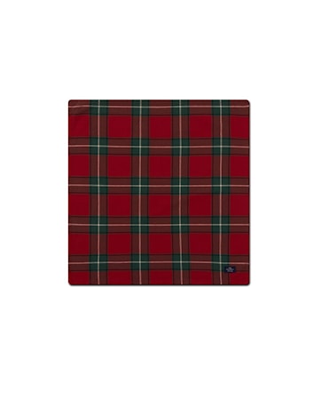 Checked Cotton Oxford Servett 50x50 Röd/Grön