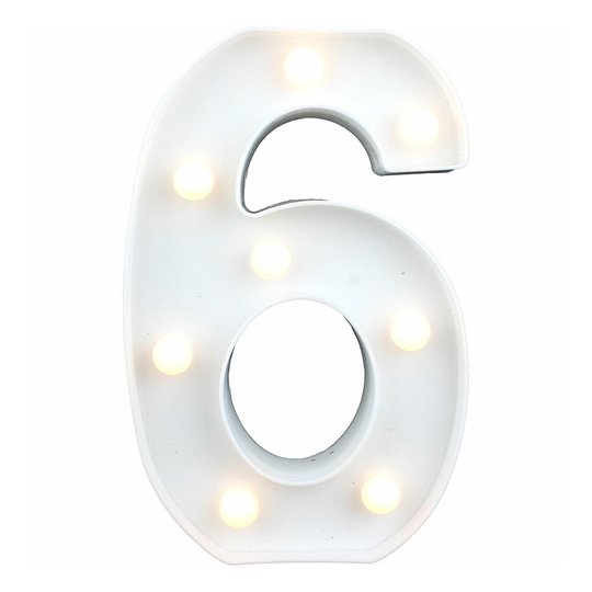 Siffra med LED-Belysning - Siffra 6
