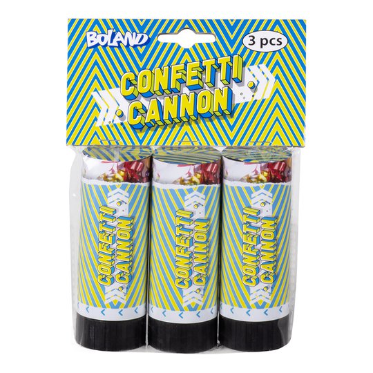 Konfettikanoner Mini Holografiska Regnbågsfärgade - 3-pack
