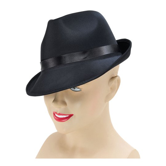 Svart Gangsterhatt - One size