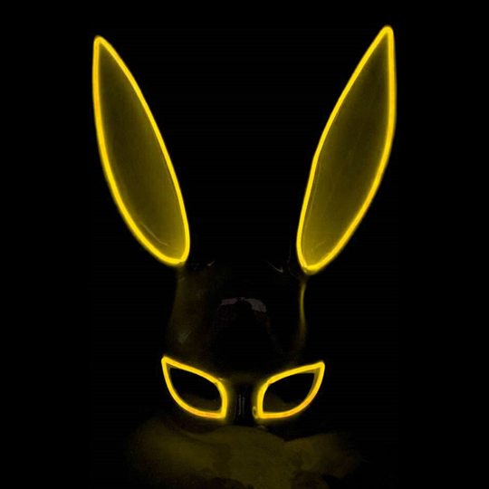 EL Wire Kanin LED Mask - Gul