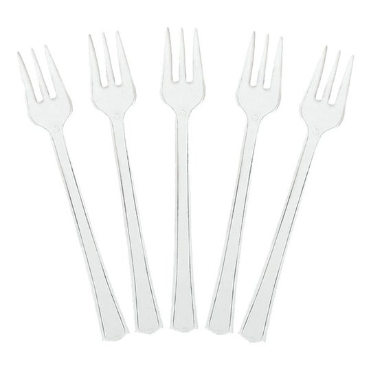 Plockgafflar i Plast Transparenta - 40-pack
