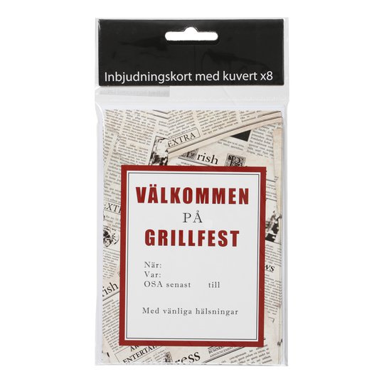 Inbjudningskort Grillfest - 8-pack