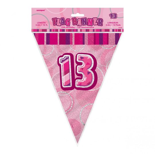 Flaggirlang Rosa 13