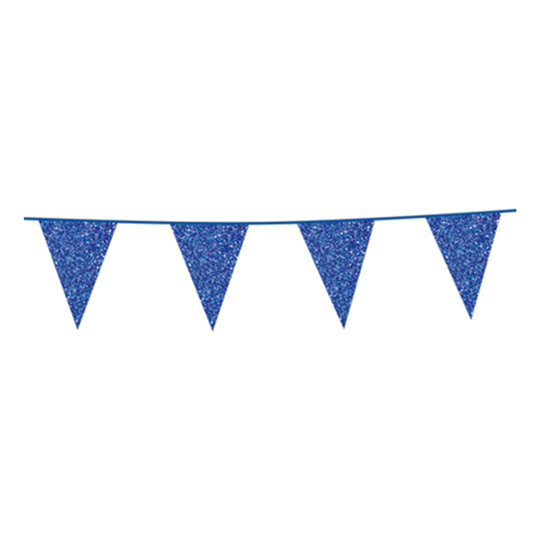 Flaggirlang Blå Glitter - 600 cm