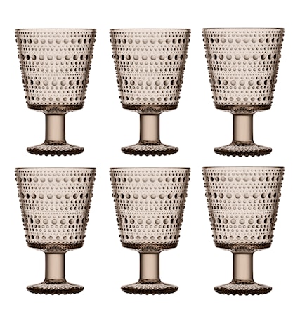 Kastehelmi Glas på fot 26 cl 6-pack Linne