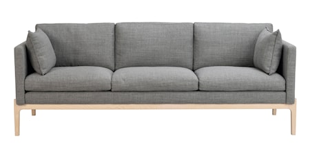 Ness soffa mörkgrått tyg/vitpigmenterad ek