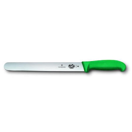 Skinkkniv Bred Runt Spets Fibroxhandtag Grön 25 cm