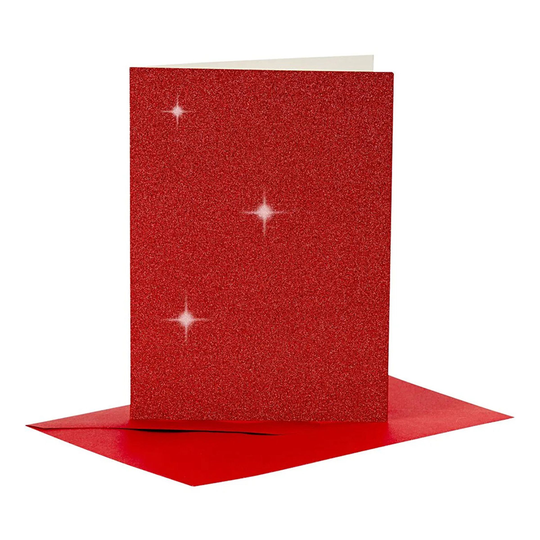 Gratulationskort Röd Glitter
