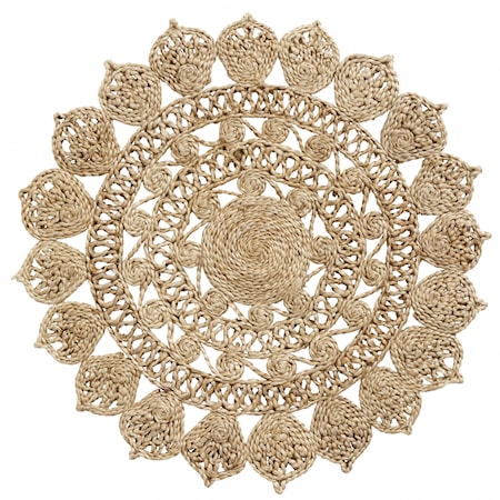 Doory Rund Duk Mönster Jute Ø45Cm