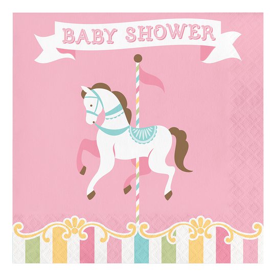 Servetter Hästkarusell Babyshower - 16-pack