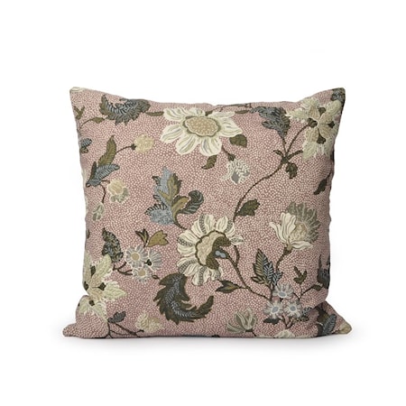 Kuddfodral 50x50 Dusty Pink Flower Linne