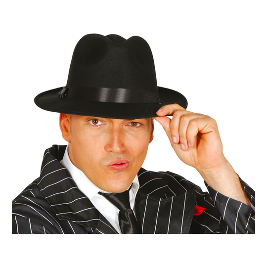 Svart Gangster Hatt