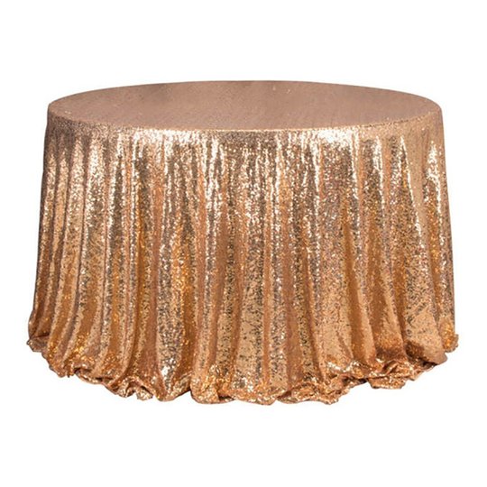 Paljettduk Rund Guld - 120 cm