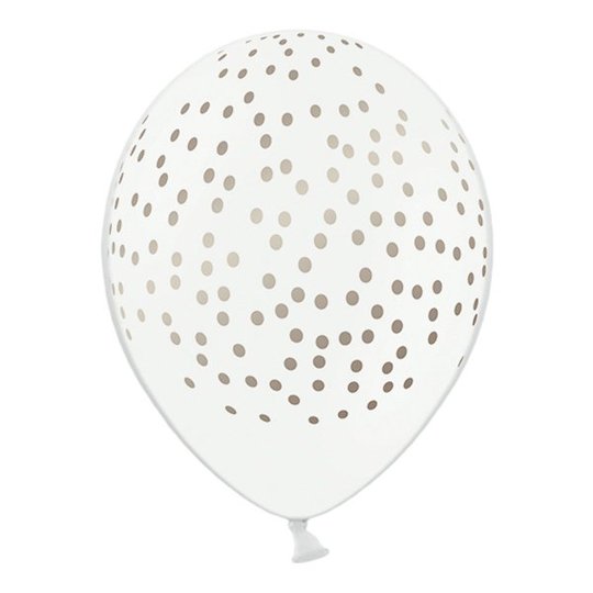 Ballonger Prickar Vit/Silver - 6-pack