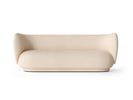 Rico Soffa 3-sits Borstad Benvit