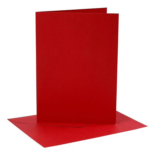 Kort med Kuvert Röd - 4-pack