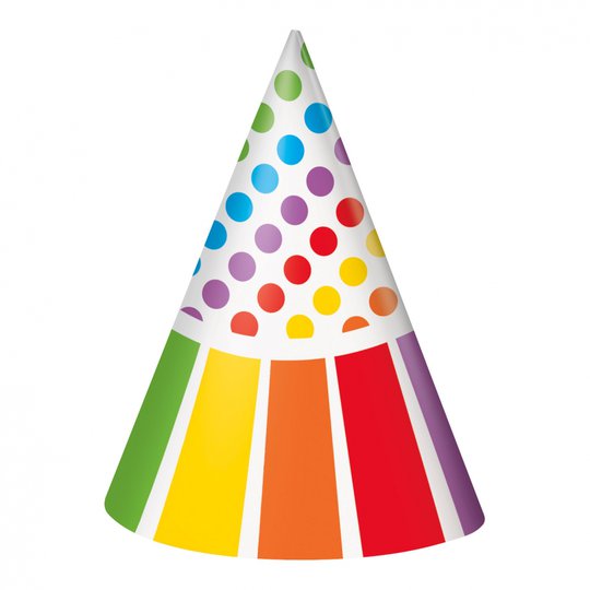 Partyhattar Rainbow - 8-pack