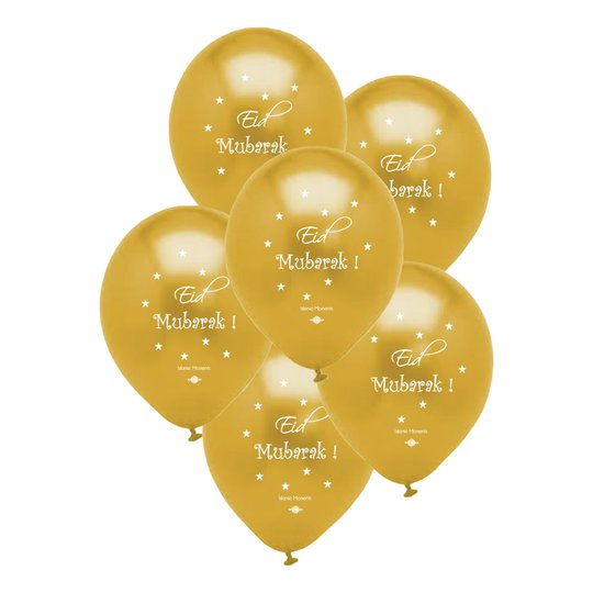 Latexballonger Eid Mubarak Guld - 10-pack